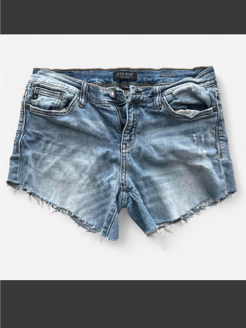 Judy Blue Light Wash Frayed Hem Denim Shorts